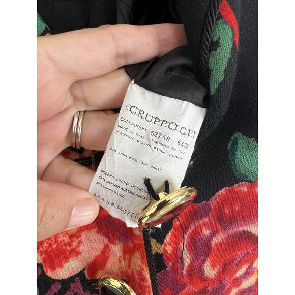 Vintage Emanuel Ungaro Solo Donna Paris Wool Floral Blazer Jacket Size 8 Italy - Picture 10 of 11